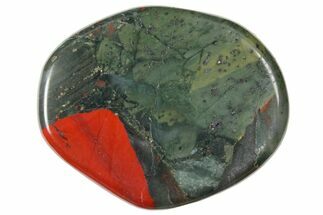 1.7" Polished Bloodstone Flat Pocket Stone 