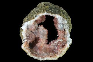 Quartz Crystal Geode Section with Hematite Inclusions - Morocco #136933