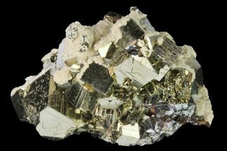 Cubic Pyrite, Sphalerite, Quartz and Calcite Association - Peru #141838
