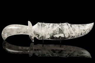 Hand Carved, Sharp Quartz Crystal Bowie Knife - Vicious! #191940