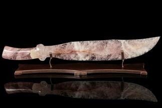 Wicked, Polished Rose Quartz Crystal Sword With Stand #191957