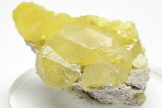 Lemon-Yellow Sulfur Crystal Cluster - Italy #207676