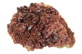 Glittering, Ruby Red Vanadinite Crystals on Barite - Morocco #233952