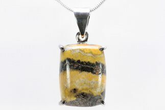 Bumblebee Jasper Pendant (Necklace) - Sterling Silver #240248
