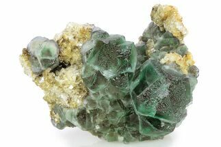 Apple-Green Fluorite Crystals over Schorl - Namibia #242016