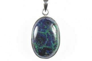 Vibrant Malachite And Azurite Pendant Sterling Silver