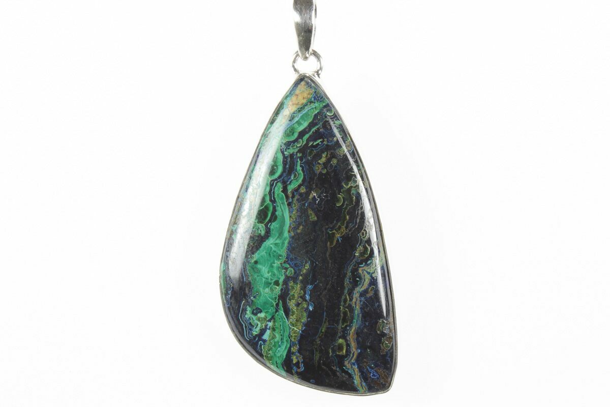 Vibrant Malachite And Azurite Pendant Sterling Silver