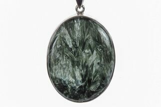 Polished Seraphinite Pendant (Necklace) - Sterling Silver #241326