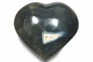 Polished Orca Agate Heart - Madagascar #249172