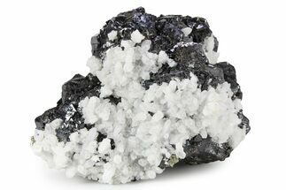 Milky Quartz Crystals on Lustrous Sphalerite (Marmatite) - Peru #252113