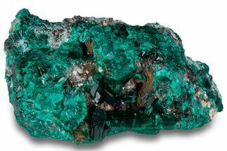 Lustrous Dioptase Crystal Cluster - N'tola Mine, Congo #256953