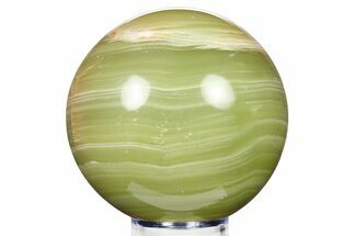 Polished Green Banded Calcite Sphere - Pakistan #265544