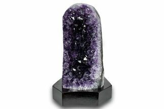 Grape Jelly Amethyst Crystals With Wood Base - Uruguay #275625