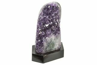 Grape Jelly Amethyst Geode With Wood Base - Uruguay #275696