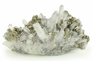 Lustrous Pyrite Crystals on Quartz - Peru #276057