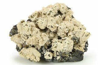 Beige Calcite Aggregation on Chalcopyrite and Sphalerite - Peru #276067