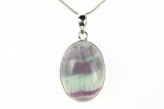 Banded Fluorite Pendant (Necklace) - Sterling Silver #278754