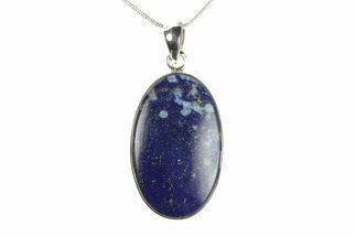 Polished Lapis Lazuli Pendant (Necklace) - Sterling Silver #278792