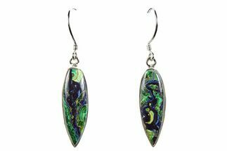 Malachite and Azurite Earrings - Sterling Silver #278872