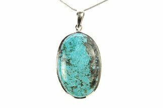 Kingman Turquoise Pendant (Necklace) - Sterling Silver #278557