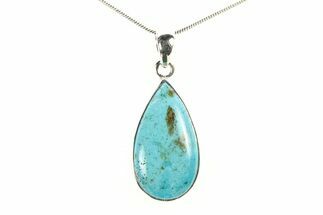 Kingman Turquoise Pendant (Necklace) - Sterling Silver #278560