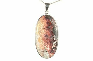 Polished Crazy Lace Agate Pendant - Sterling Silver #279077