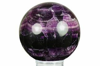 Deep Purple Banded Fluorite Sphere - China #284404