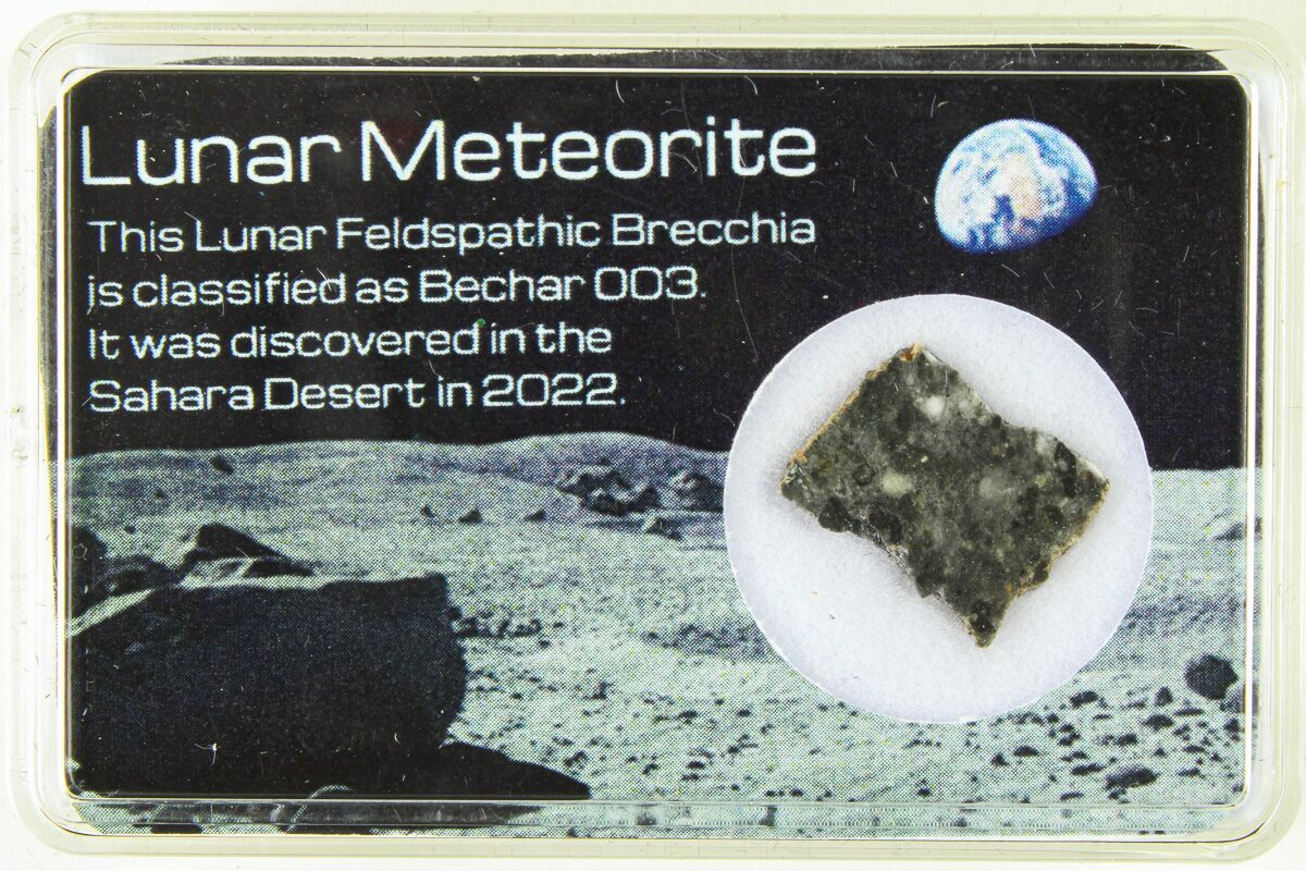 47 Polished Lunar Meteorite Slice 0 32 G Bechar 003 285321 For