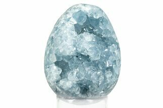 Crystal Filled Celestine (Celestite) Egg Geode - Madagascar #286216