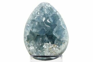 Crystal Filled Celestine (Celestite) Egg Geode - Madagascar #286203