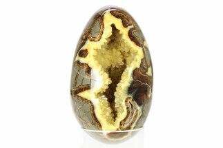 Calcite Crystal Filled Septarian Geode Egg - Utah #288952