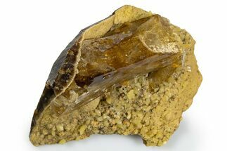 Honey Colored Barite Crystals on Fluorescent Calcite - Elk Creek #330382