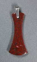Red Dinosaur Gembone Axe Pendant #22530