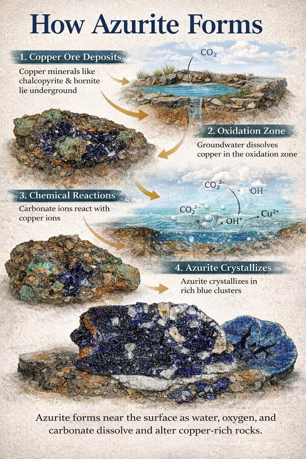 Azurite - Mineral & Crystal Guide - FossilEra.com
