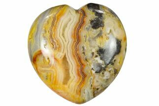 1.6" Polished Crazy Lace Agate Heart