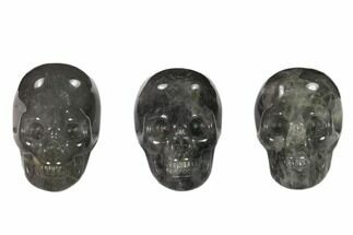 1.5" Polished Grey Quartz Crystal Skulls