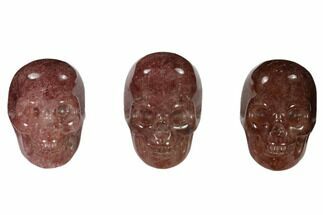 1.5" Polished Strawberry Quartz Crystal Skulls