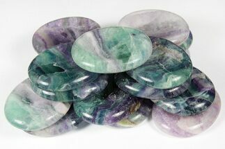 1.8" Polished Rainbow Fluorite Worry Stone