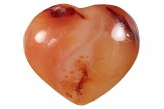 Polished Carnelian Agate Heart - 1.25 to 1.5" Size