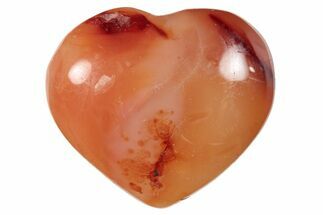 Polished Carnelian Agate Hearts - 1.25 to 1.5" Size