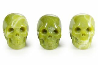 1.5" Polished Xiuyan Jade (Serpentine) Skulls