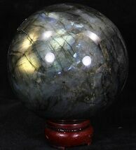 Flashy Labradorite Sphere - Great Color Play #32072