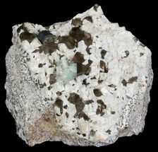 4.1" Smoky Quartz & Fluorite On Feldspar - China - Crystal #32572