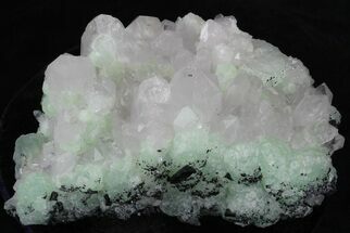 Prehnite On Quartz Crystals With Babingtonite #33450