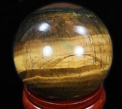 Top Quality 2.45" Polished Tiger Iron (Tiger's Eye) Sphere For Sale, #33638