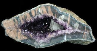 Purple Amethyst Geode With Calcite Crystals #33794