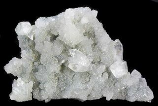 Apophyllite Crystals Chalcedony & Druzy Quartz - India #34067