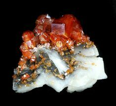 Miniature Red Vanadinite Crystal Cluster - Morocco #34455