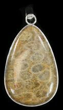 Million Year Old Fossil Coral Pendant - Large #38104