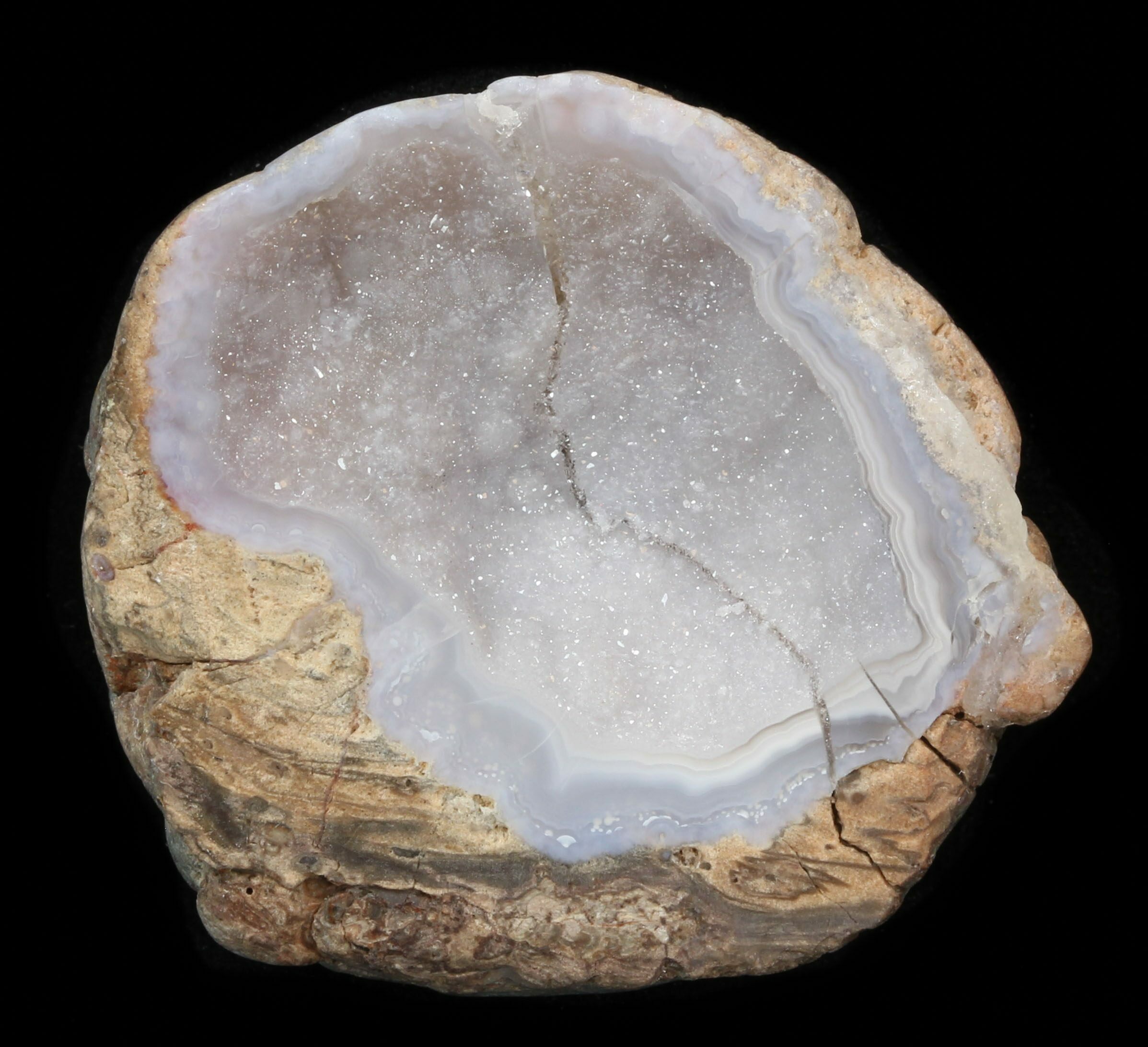 1.9" Crystal Filled Dugway Geode (Polished Half) For Sale (38873)